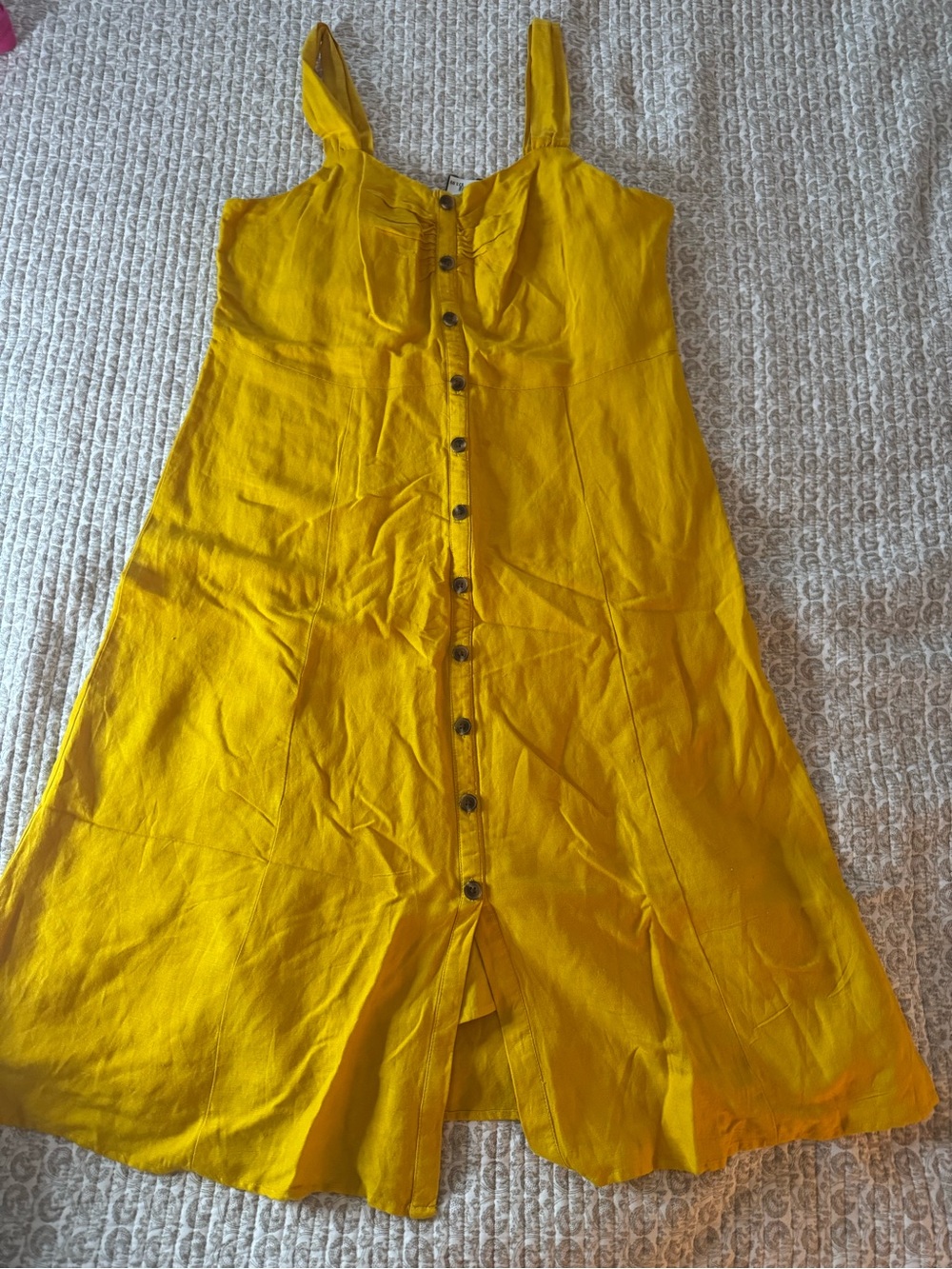 Ann Taylor Yellow Button-Front Sundress